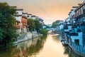 Beautiful nanjing qinhuai river in sunset Royalty Free Stock Photo