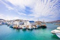 Beautiful Naousa village, Paros island, Cyclades, Greece Royalty Free Stock Photo