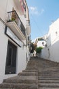 Beautiful narrow street in Altea, Costa Blanca, Valencian Community, Spain Royalty Free Stock Photo