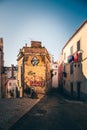 Beautiful narrow streets, houses and shops in the old town of Alfama. Mediterranean, Lisbon, Portugal