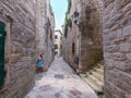 Beautiful narrow streets of old town Kotor, Montenegro.