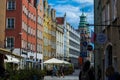 Beautiful narrow streets of the Polish city of Gdansk.