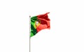 Portugal national flag on white background isolated Royalty Free Stock Photo