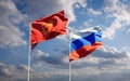 Beautiful national state flags of Nova Roma and Russia