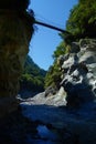 Beautiful natural canyon and stream hiking trail in Taroko National Park, Hualien, Taiwan