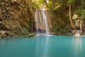 Beautiful natural deep tropical forest waterfall Royalty Free Stock Photo