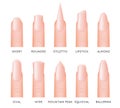 Beautiful natural fingernail manicure stylish fashion trend women nail 3d design vector illustration
