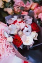 Beautiful natural flowers as interior decoration, wedding background, bridal bouquet Royalty Free Stock Photo