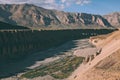 beautiful natural formations and mountain river in Indian Himalayas, Ladakh