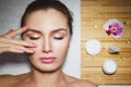 Beautiful natural girl woman in the spa salon Royalty Free Stock Photo