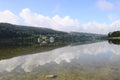 Beautiful natural landscape of Abbey Lake in Jura, France Royalty Free Stock Photo