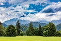 Beautiful natural landscape of the Alps. Forggensee and Schwangau, Germany, Bavaria Royalty Free Stock Photo