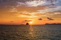 Sunset over the sea in Thailand Royalty Free Stock Photo