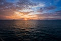 Sunset over the sea in Thailand Royalty Free Stock Photo