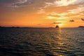 Sunset over the sea in Thailand Royalty Free Stock Photo