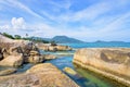 Rock and the blue sea at Koh Samui Royalty Free Stock Photo