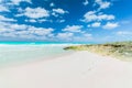 Beautiful natural landscape view of Santa Maria Cuban island, tropical beach, gorgeous inviting stunning view with deep dark blue