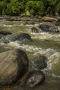 Close-up beautiful natural rocky river water stream landscape