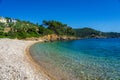 Beautiful natural scenery from Megali Ammos or large sand beach in western Alonissos island, Greece