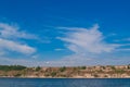 Beautiful natural scenery of river in Ukraine with mountains in background Royalty Free Stock Photo