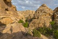 Beautiful Natural Scenery Scenic View Sandstone Canyons and Valley in Little Petra, Jordan Royalty Free Stock Photo