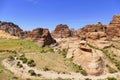 Natural View Sandstone Canyons and Valley in Little Petra, Jordan Royalty Free Stock Photo