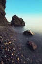 Beautiful natural seascape at long exposure. Royalty Free Stock Photo