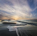 Beautiful, natural seascape. Sunset over the stormy sea