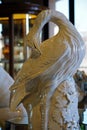 Turin royal palace palazzo Madama natural size porcelain statue of heron Royalty Free Stock Photo