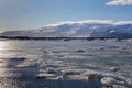 Beautiful natural winer season lagoon in Iceland