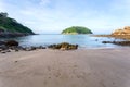 Beautiful nature of the Andaman Sea and white sand beach in the morning at Patong Beach, Phuket Island, Thailand. Nature and Royalty Free Stock Photo