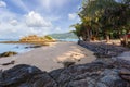 Beautiful nature of the Andaman Sea and white sand beach in the morning at Patong Beach, Phuket Island, Thailand Royalty Free Stock Photo