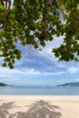 Beautiful nature of the Andaman Sea and the white sand beach at Patong Beach, Phuket Island, Thailand Royalty Free Stock Photo