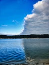 Beautiful Nature Background.Amazing Colorful Clouds.Water Reflections.Magic Artistic Wallpaper.Creative Photography.Blue Royalty Free Stock Photo