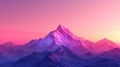 Beautiful nature background featuring a lonely mountain peak against a pink purple gradient sky Royalty Free Stock Photo