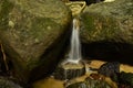 Beautiful in nature, cascading tropical river wet and mossy rock