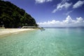 Beautiful nature of Kapas Island, Tropical Beach Malaysia with Blue Sky and crystal clear sea water Royalty Free Stock Photo