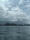 Beautiful nature landscape of the fatehsagar lake in the udaipur city of rajasthan