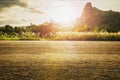 beautiful nature landscape mountain with road and sunset at countrysite Royalty Free Stock Photo