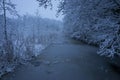 Beautiful nature and landscape photo of blue dusk evening in Katrineholm Sweden Scandinavia Royalty Free Stock Photo