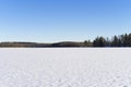 Beautiful nature and landscape photo of lake with ice and snow in Sweden Scandinavia Royalty Free Stock Photo