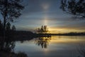 Beautiful nature and landscape photo of sunset at winter in Sweden Royalty Free Stock Photo