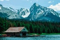 Beautiful nature of landscape spirit island jasper national park stock image Royalty Free Stock Photo