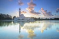 Beautiful nature landscape of Terengganu, Malaysia, Masjid Tengku Tengah Zaharah during sunset. Royalty Free Stock Photo
