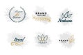 Beautiful nature logos or wedding monograms collection