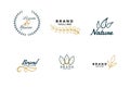 beautiful nature logos or wedding monograms collection Royalty Free Stock Photo