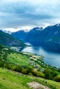 Beautiful Nature Norway Stegastein Lookout. Royalty Free Stock Photo