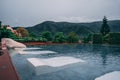 Beautiful nature from the pool view at the Toscana Valley in Khaoyai. Royalty Free Stock Photo