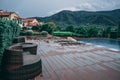 Beautiful nature from the pool view at the Toscana Valley in Khaoyai. Royalty Free Stock Photo