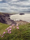 Beautiful nature scene with cliffs and ocean. Kilkee, county Clare, Ireland. Stunning Irish landscape. Dramatic cloudy sky Royalty Free Stock Photo